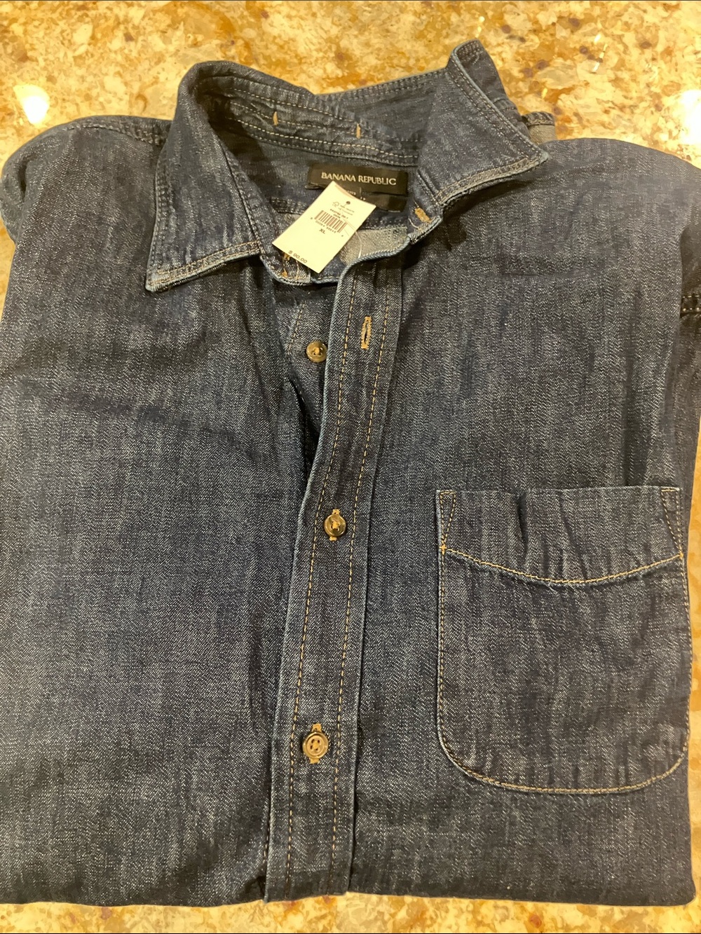 Banana Republic Men's Indigo Chambray Button-Down Shirt